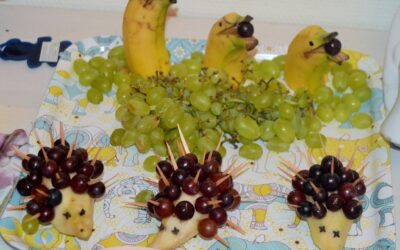 Eläinhahmoja hedelmistä